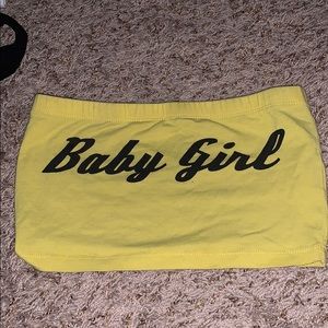 Yellow babygirl crop top